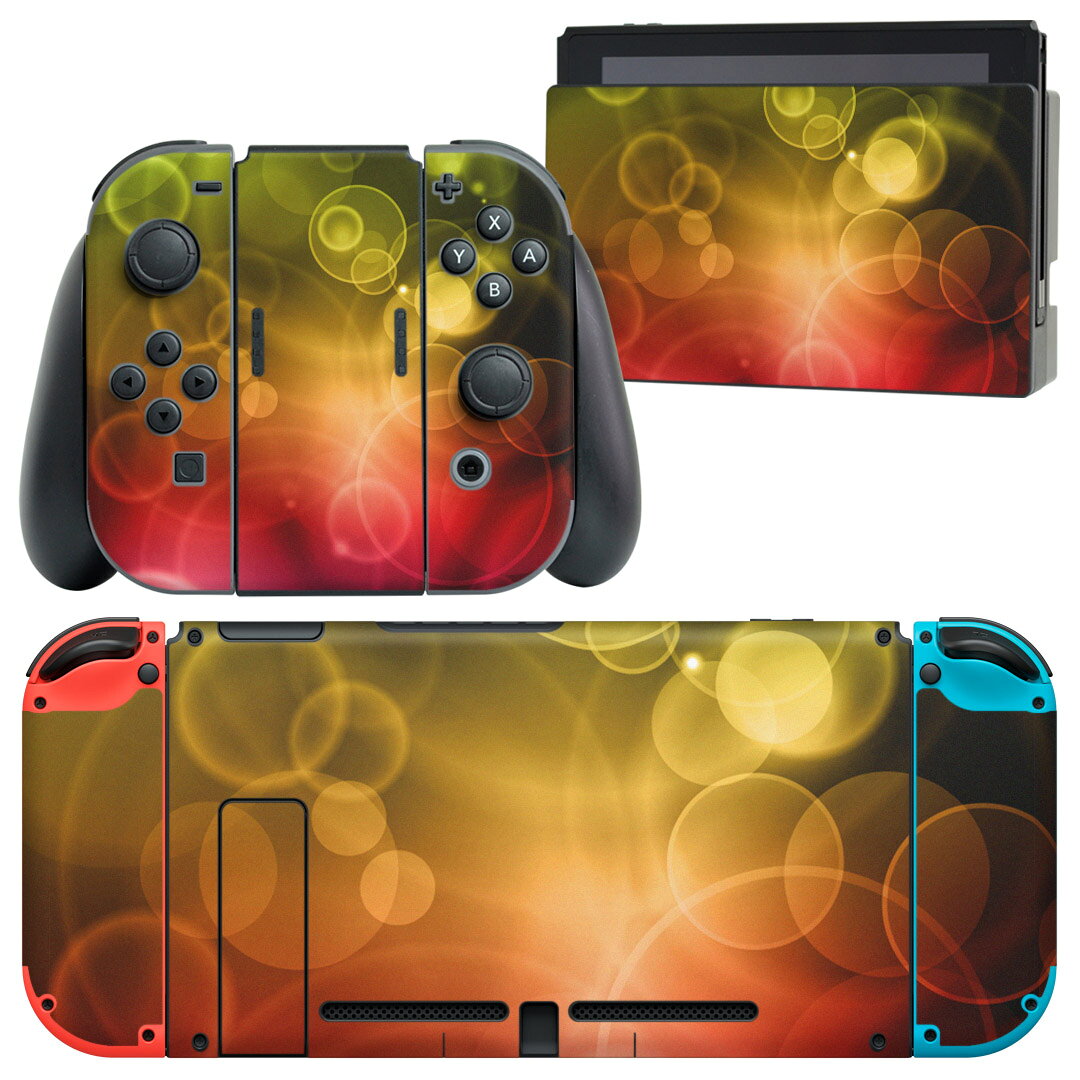 製品名 Nintendo Switch 本体裏面＆ドック正面＆ジョイコン専用 デザインスキンシール セット内容 Nintendo Switch 本体＆ドック＆ジョイコン用スキンシール（各1枚） ニンテンドースイッチ専用です。携帯機のSwitch LiteやProコンには対応していません。 商品特徴 再剥離性シートを素材に採用し、細かな位置調整がしやすく貼り直しが容易です。専用の業務プリンターを使い、商品画像と遜色のない美しい印刷仕上がり。 注意事項 画像はサンプルですので、ご覧の環境によっては多少色味に違いを感じる場合がございます。 イメージと違った、モニターと色味が異なるという理由での交換や返金はご対応出来かねます。スキンシールのみの販売で、ニンテンドースイッチ本体などは付属しません。シワができた場合、ドライヤーなどで軽く温め、外側に向けてシワを伸ばすように貼ってください。初回貼付時の位置調整や貼り直しは可能ですが、しっかりと押し付けて接着させた後の再剥離、再利用は保証しておりません。また接着部に油分や汚れが付着しますと角の部分は剥がれやすくなりますので、貼付時はあまり触れないようにご注意ください。無地のセミグロスシートにデザインをプリントした商品で、デコなどの加工はございません。 凹凸や光沢があるように見えたり布地や金属を素材にしたように見える商品もありますが、デザインの図版によるものです。印刷時に微妙な画像のズレが生じる場合がございます。ご注文後に1点1点制作する受注生産品の為、不良品以外のご返品や交換は固くお断りします。当店における繰り返しの実機テストでは問題ありませんでしたが、経過年数や使用環境により、シールを剥がす際に本体の塗装が一部剥がれる可能性があります。恐れ入りますが、万が一そのような状況になった場合でも当店ではゲーム機本体の保証は出来かねますので、予めご理解の上お求めください。 商品発送 完全受注生産のハンドメイド商品となりますので、既製品と比べて発送までお時間を頂いています。 基本的に決済確認後2?3営業日、最大で10営業日での発送となります。繁忙期や休業日明けの場合はさらに時間がかかる場合があります。 その際には別途メールにてご連絡致します。メール便の場合、発送日から到着までに2?4日ほどかかる場合が多く、紛失などの保障もご対応できかねます。あらかじめご了承下さい。