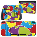 igsticker Nintendo Switch 用 デザインスキンシール 任天堂 ニンテンドー スイッチ 専用 本体ドック Joy-Con Joycon ジョイコン 専用 ゲーム機 カバー アクセサリー フィルム ステッカー 000488 タイル カラフル(2)