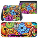 igsticker Nintendo Switch 用 デザインスキンシール 任天堂 ニンテンドー スイッチ 専用 本体ドック Joy-Con Joycon ジョイコン 専用 ゲーム機 カバー アクセサリー フィルム ステッカー 000501 ナルト カラフル