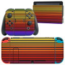 igsticker Nintendo Switch 用 デザインスキンシール 任天堂 ニンテンドー スイッチ 専用 本体ドック Joy-Con Joycon ジョイコン 専用 ゲーム機 カバー アクセサリー フィルム ステッカー 000527 カラフル ストライプ(2)