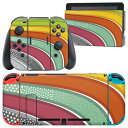 igsticker Nintendo Switch 用 デザインスキンシール 任天堂 ニンテンドー スイッチ 専用 本体ドック Joy-Con Joycon ジョイコン 専用 ゲーム機 カバー アクセサリー フィルム ステッカー 000539 星 ウエーブ(2)