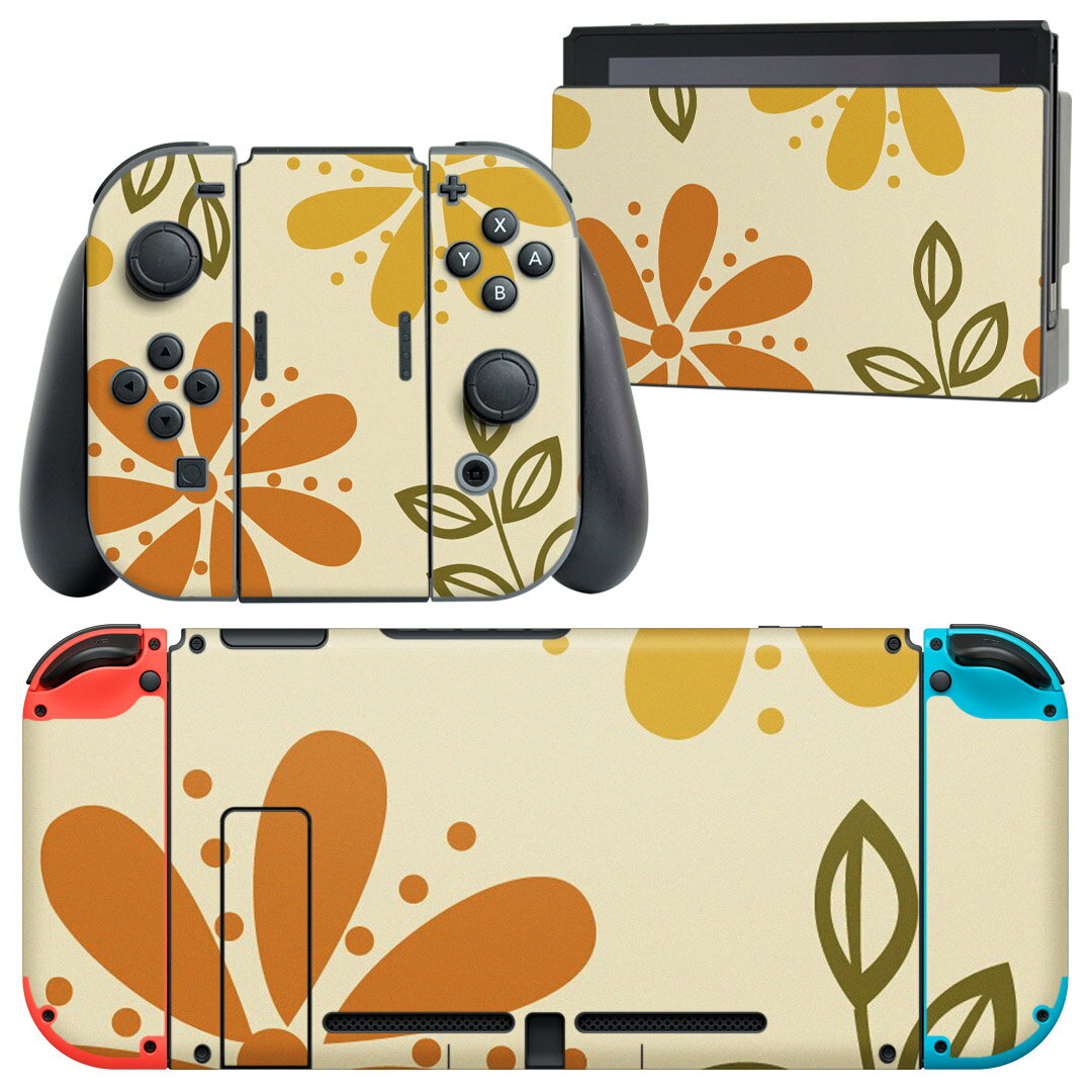 製品名 Nintendo Switch 本体裏面＆ドック正面＆ジョイコン専用 デザインスキンシール セット内容 Nintendo Switch 本体＆ドック＆ジョイコン用スキンシール（各1枚） ニンテンドースイッチ専用です。携帯機のSwitch LiteやProコンには対応していません。 商品特徴 再剥離性シートを素材に採用し、細かな位置調整がしやすく貼り直しが容易です。専用の業務プリンターを使い、商品画像と遜色のない美しい印刷仕上がり。 注意事項 画像はサンプルですので、ご覧の環境によっては多少色味に違いを感じる場合がございます。 イメージと違った、モニターと色味が異なるという理由での交換や返金はご対応出来かねます。スキンシールのみの販売で、ニンテンドースイッチ本体などは付属しません。シワができた場合、ドライヤーなどで軽く温め、外側に向けてシワを伸ばすように貼ってください。初回貼付時の位置調整や貼り直しは可能ですが、しっかりと押し付けて接着させた後の再剥離、再利用は保証しておりません。また接着部に油分や汚れが付着しますと角の部分は剥がれやすくなりますので、貼付時はあまり触れないようにご注意ください。無地のセミグロスシートにデザインをプリントした商品で、デコなどの加工はございません。 凹凸や光沢があるように見えたり布地や金属を素材にしたように見える商品もありますが、デザインの図版によるものです。印刷時に微妙な画像のズレが生じる場合がございます。ご注文後に1点1点制作する受注生産品の為、不良品以外のご返品や交換は固くお断りします。当店における繰り返しの実機テストでは問題ありませんでしたが、経過年数や使用環境により、シールを剥がす際に本体の塗装が一部剥がれる可能性があります。恐れ入りますが、万が一そのような状況になった場合でも当店ではゲーム機本体の保証は出来かねますので、予めご理解の上お求めください。 商品発送 完全受注生産のハンドメイド商品となりますので、既製品と比べて発送までお時間を頂いています。 基本的に決済確認後2?3営業日、最大で10営業日での発送となります。繁忙期や休業日明けの場合はさらに時間がかかる場合があります。 その際には別途メールにてご連絡致します。メール便の場合、発送日から到着までに2?4日ほどかかる場合が多く、紛失などの保障もご対応できかねます。あらかじめご了承下さい。