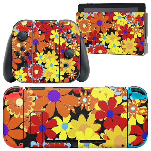 igsticker Nintendo Switch 用 デザインスキンシール 任天堂 ニンテンドー スイッチ 専用 本体ドック Joy-Con Joycon ジョイコン 専用 ゲーム機 カバー アクセサリー フィルム ステッカー 000704 花 カラフル igsticker Nintendo Switch 用 デザインスキンシール 任天堂 ニンテンドー スイッチ 専用 本体ドック Joy-Con Joycon ジョイコン 専用 ゲーム機 カバー アクセサリー フィルム ステッカー 000704 花 カラフル