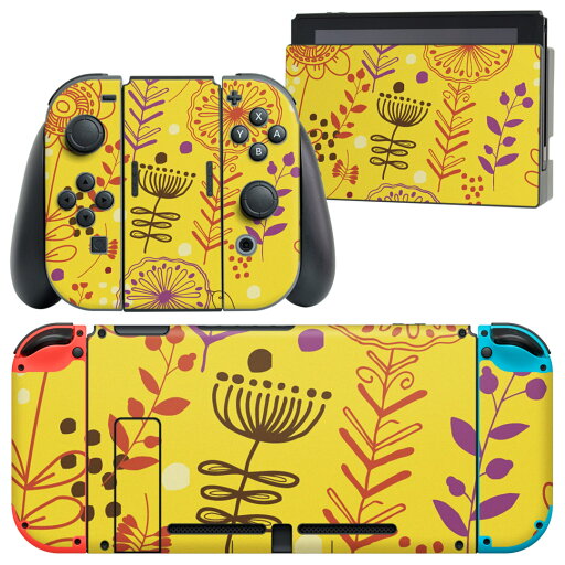 igsticker Nintendo Switch 用 デザインスキンシール 任天堂 ニンテンドー スイッチ 専用 本体ドック Joy-Con Joycon ジョイコン 専用 ゲーム機 カバー アクセサリー フィルム ステッカー 000762 花 葉 黄色 igsticker Nintendo Switch 用 デザインスキンシール 任天堂 ニンテンドー スイッチ 専用 本体ドック Joy-Con Joycon ジョイコン 専用 ゲーム機 カバー アクセサリー フィルム ステッカー 000762 花 葉 黄色