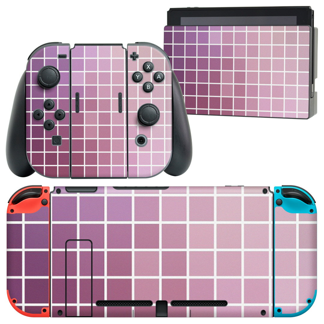 igsticker Nintendo Switch 用 デザインスキンシール 任天堂 ニンテンドー スイッチ 専用 本体ドック Joy-Con Joycon ジョイコン 専用 ゲーム機 カバー アクセサリー フィルム ステッカー 000810 ミラー 四角