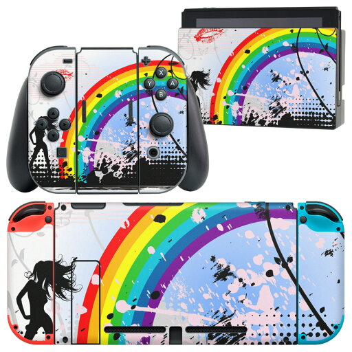 igsticker Nintendo Switch 用 デザインスキンシール 任天堂 ニンテンドー スイッチ 専用 本体ドック Joy-Con Joycon ジョイコン 専用 ゲーム機 カバー アクセサリー フィルム ステッカー 000819 虹 女の人 igsticker Nintendo Switch 用 デザインスキンシール 任天堂 ニンテンドー スイッチ 専用 本体ドック Joy-Con Joycon ジョイコン 専用 ゲーム機 カバー アクセサリー フィルム ステッカー 000819 虹 女の人
