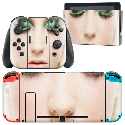 igsticker Nintendo Switch 用 デザインスキンシール 任天堂 ニンテンドー スイッチ 専用 本体ドック Joy-Con Joycon ジョイコン 専用 ゲーム機 カバー アクセサリー フィルム ステッカー 000855 外国人 ブロンド
