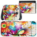 igsticker Nintendo Switch 用 デザインスキンシール 任天堂 ニンテンドー スイッチ 専用 本体ドック Joy-Con Joycon ジョイコン 専用 ゲーム機 カバー アクセサリー フィルム ステッカー 000860 トロピカル　花