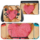 igsticker Nintendo Switch 用 デザインスキンシール 任天堂 ニンテンドー スイッチ 専用 本体ドック Joy-Con Joycon ジョイコン 専用 ゲーム機 カバー アクセサリー フィルム ステッカー 000861 クッキー ハート 食べ物