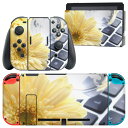 igsticker Nintendo Switch 用 デザインスキンシール 任天堂 ニンテンドー スイッチ 専用 本体ドック Joy-Con Joycon ジョイコン 専用 ゲーム機 カバー アクセサリー フィルム ステッカー 000924 花 キーボード(2)