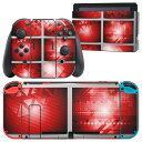 igsticker Nintendo Switch 用 デザインスキンシール 任天堂 ニンテンドー スイッチ 専用 本体ドック Joy-Con Joycon ジョイコン 専用 ゲーム機 カバー アクセサリー フィルム ステッカー 001003 模様 赤(2)