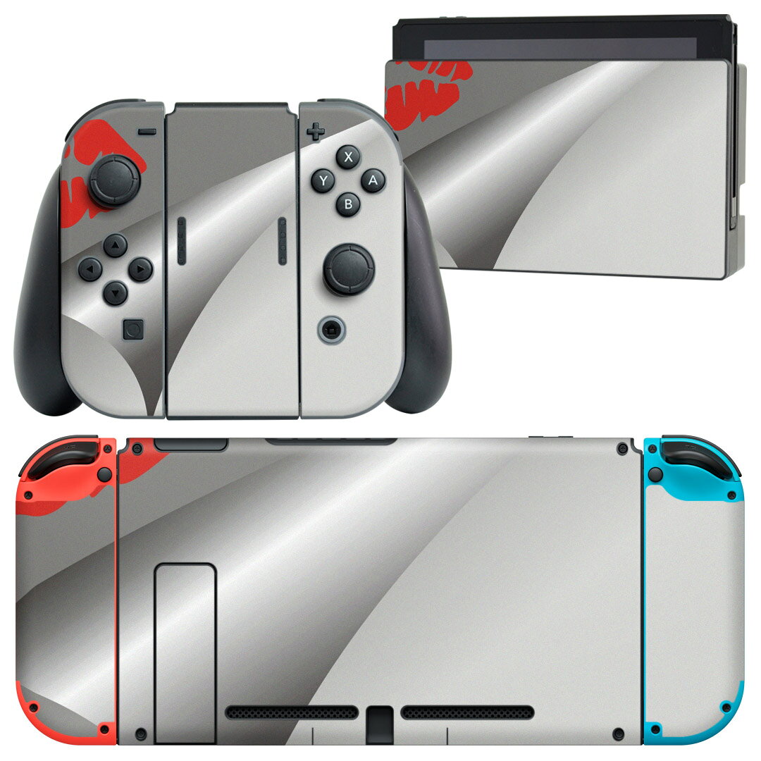 igsticker Nintendo Switch 用 デザインスキンシール 任天堂 ニンテンドー スイッチ 専用 本体ドック Joy-Con Joycon ジョイコン 専用 ゲーム機 カバー アクセサリー フィルム ステッカー 001102 キスマーク