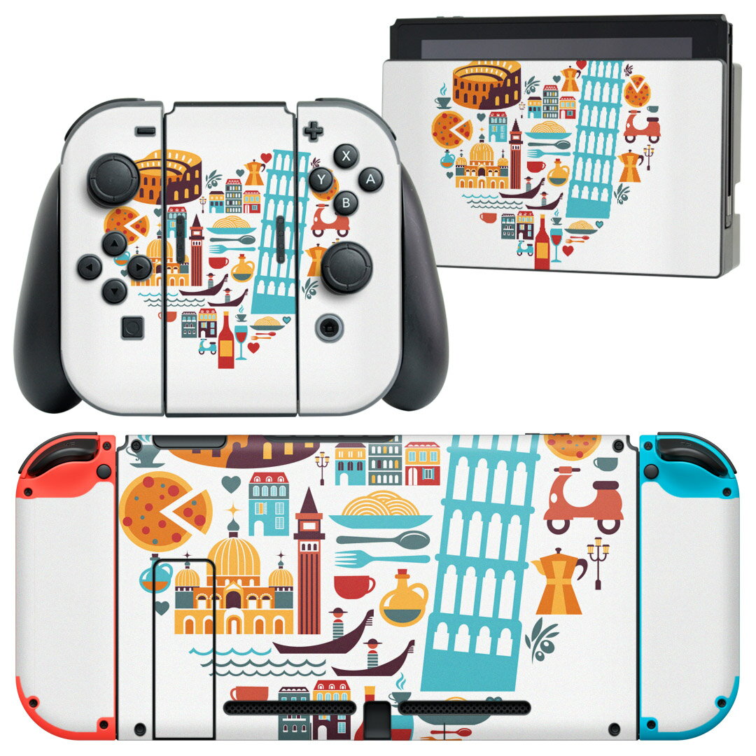 製品名 Nintendo Switch 本体裏面＆ドック正面＆ジョイコン専用 デザインスキンシール セット内容 Nintendo Switch 本体＆ドック＆ジョイコン用スキンシール（各1枚） ニンテンドースイッチ専用です。携帯機のSwitch LiteやProコンには対応していません。 商品特徴 再剥離性シートを素材に採用し、細かな位置調整がしやすく貼り直しが容易です。専用の業務プリンターを使い、商品画像と遜色のない美しい印刷仕上がり。 注意事項 画像はサンプルですので、ご覧の環境によっては多少色味に違いを感じる場合がございます。 イメージと違った、モニターと色味が異なるという理由での交換や返金はご対応出来かねます。スキンシールのみの販売で、ニンテンドースイッチ本体などは付属しません。シワができた場合、ドライヤーなどで軽く温め、外側に向けてシワを伸ばすように貼ってください。初回貼付時の位置調整や貼り直しは可能ですが、しっかりと押し付けて接着させた後の再剥離、再利用は保証しておりません。また接着部に油分や汚れが付着しますと角の部分は剥がれやすくなりますので、貼付時はあまり触れないようにご注意ください。無地のセミグロスシートにデザインをプリントした商品で、デコなどの加工はございません。 凹凸や光沢があるように見えたり布地や金属を素材にしたように見える商品もありますが、デザインの図版によるものです。印刷時に微妙な画像のズレが生じる場合がございます。ご注文後に1点1点制作する受注生産品の為、不良品以外のご返品や交換は固くお断りします。当店における繰り返しの実機テストでは問題ありませんでしたが、経過年数や使用環境により、シールを剥がす際に本体の塗装が一部剥がれる可能性があります。恐れ入りますが、万が一そのような状況になった場合でも当店ではゲーム機本体の保証は出来かねますので、予めご理解の上お求めください。 商品発送 完全受注生産のハンドメイド商品となりますので、既製品と比べて発送までお時間を頂いています。 基本的に決済確認後2?3営業日、最大で10営業日での発送となります。繁忙期や休業日明けの場合はさらに時間がかかる場合があります。 その際には別途メールにてご連絡致します。メール便の場合、発送日から到着までに2?4日ほどかかる場合が多く、紛失などの保障もご対応できかねます。あらかじめご了承下さい。