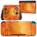 igsticker Nintendo Switch 用 デザインスキンシール 任天堂 ニンテンドー スイッチ 専用 本体ドック Joy-Con Joycon ジョイコン 専用 ゲーム機 カバー アクセサリー フィルム ステッカー 001291 紅葉 秋