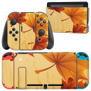 igsticker Nintendo Switch 用 デザインスキンシール 任天堂 ニンテンドー スイッチ 専用 本体ドック Joy-Con Joycon ジョイコン 専用 ゲーム機 カバー アクセサリー フィルム ステッカー 001301 紅葉 秋
