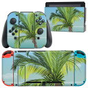 igsticker Nintendo Switch 用 デザインスキンシール 任天堂 ニンテンドー スイッチ 専用 本体ドック Joy-Con Joycon ジョイコン 専用 ゲーム機 カバー アクセサリー フィルム ステッカー 001430 やしの木 海(2)