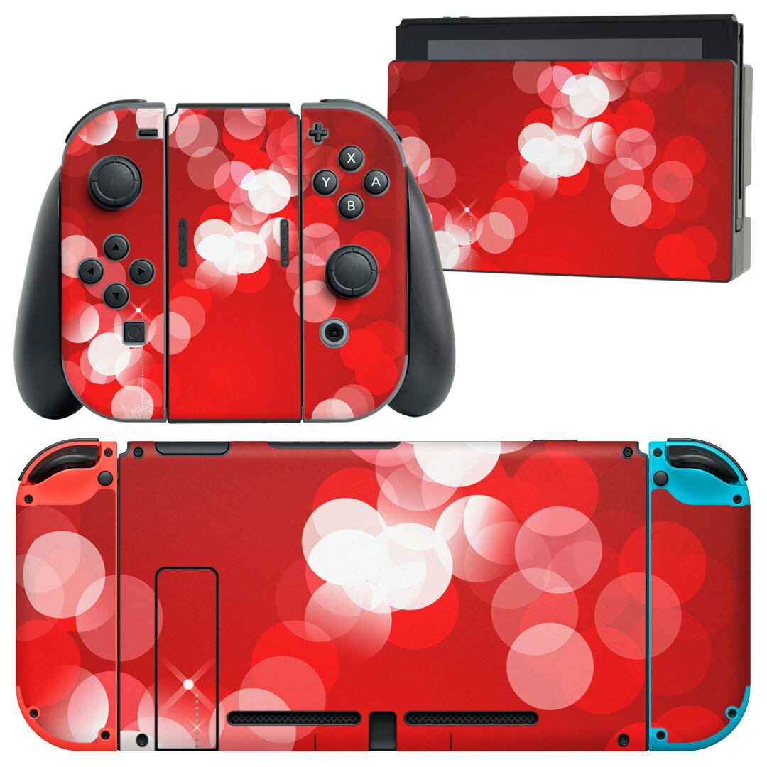 igsticker Nintendo Switch 用 デザインスキンシール 任天堂 ニンテンドー スイッチ 専用 本体ドック Joy-Con Joycon ジョイコン 専用 ゲーム機 カバー アクセサリー フィルム ステッカー 001460 雪　冬　水玉