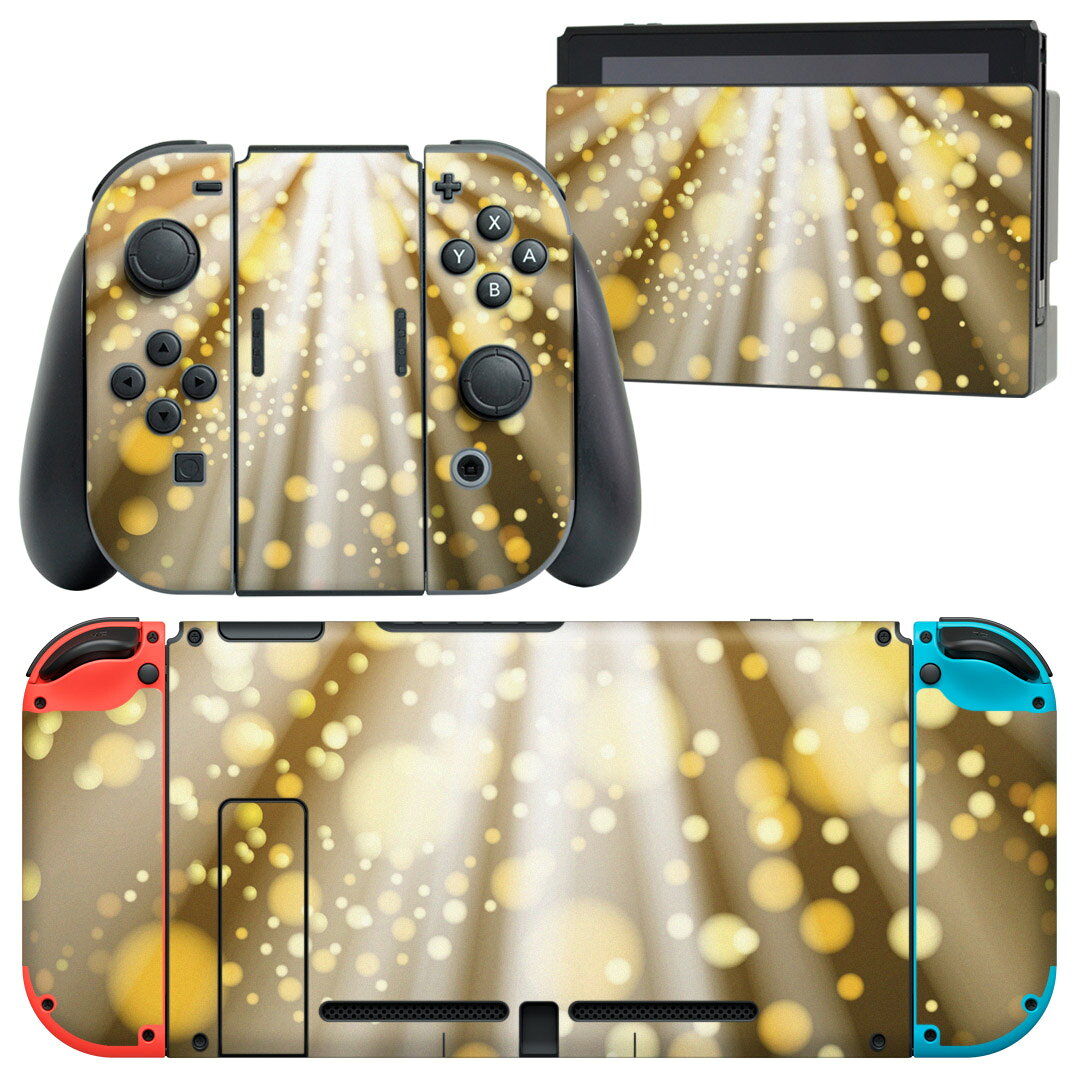 製品名 Nintendo Switch 本体裏面＆ドック正面＆ジョイコン専用 デザインスキンシール セット内容 Nintendo Switch 本体＆ドック＆ジョイコン用スキンシール（各1枚） ニンテンドースイッチ専用です。携帯機のSwitch LiteやProコンには対応していません。 商品特徴 再剥離性シートを素材に採用し、細かな位置調整がしやすく貼り直しが容易です。専用の業務プリンターを使い、商品画像と遜色のない美しい印刷仕上がり。 注意事項 画像はサンプルですので、ご覧の環境によっては多少色味に違いを感じる場合がございます。 イメージと違った、モニターと色味が異なるという理由での交換や返金はご対応出来かねます。スキンシールのみの販売で、ニンテンドースイッチ本体などは付属しません。シワができた場合、ドライヤーなどで軽く温め、外側に向けてシワを伸ばすように貼ってください。初回貼付時の位置調整や貼り直しは可能ですが、しっかりと押し付けて接着させた後の再剥離、再利用は保証しておりません。また接着部に油分や汚れが付着しますと角の部分は剥がれやすくなりますので、貼付時はあまり触れないようにご注意ください。無地のセミグロスシートにデザインをプリントした商品で、デコなどの加工はございません。 凹凸や光沢があるように見えたり布地や金属を素材にしたように見える商品もありますが、デザインの図版によるものです。印刷時に微妙な画像のズレが生じる場合がございます。ご注文後に1点1点制作する受注生産品の為、不良品以外のご返品や交換は固くお断りします。当店における繰り返しの実機テストでは問題ありませんでしたが、経過年数や使用環境により、シールを剥がす際に本体の塗装が一部剥がれる可能性があります。恐れ入りますが、万が一そのような状況になった場合でも当店ではゲーム機本体の保証は出来かねますので、予めご理解の上お求めください。 商品発送 完全受注生産のハンドメイド商品となりますので、既製品と比べて発送までお時間を頂いています。 基本的に決済確認後2?3営業日、最大で10営業日での発送となります。繁忙期や休業日明けの場合はさらに時間がかかる場合があります。 その際には別途メールにてご連絡致します。メール便の場合、発送日から到着までに2?4日ほどかかる場合が多く、紛失などの保障もご対応できかねます。あらかじめご了承下さい。