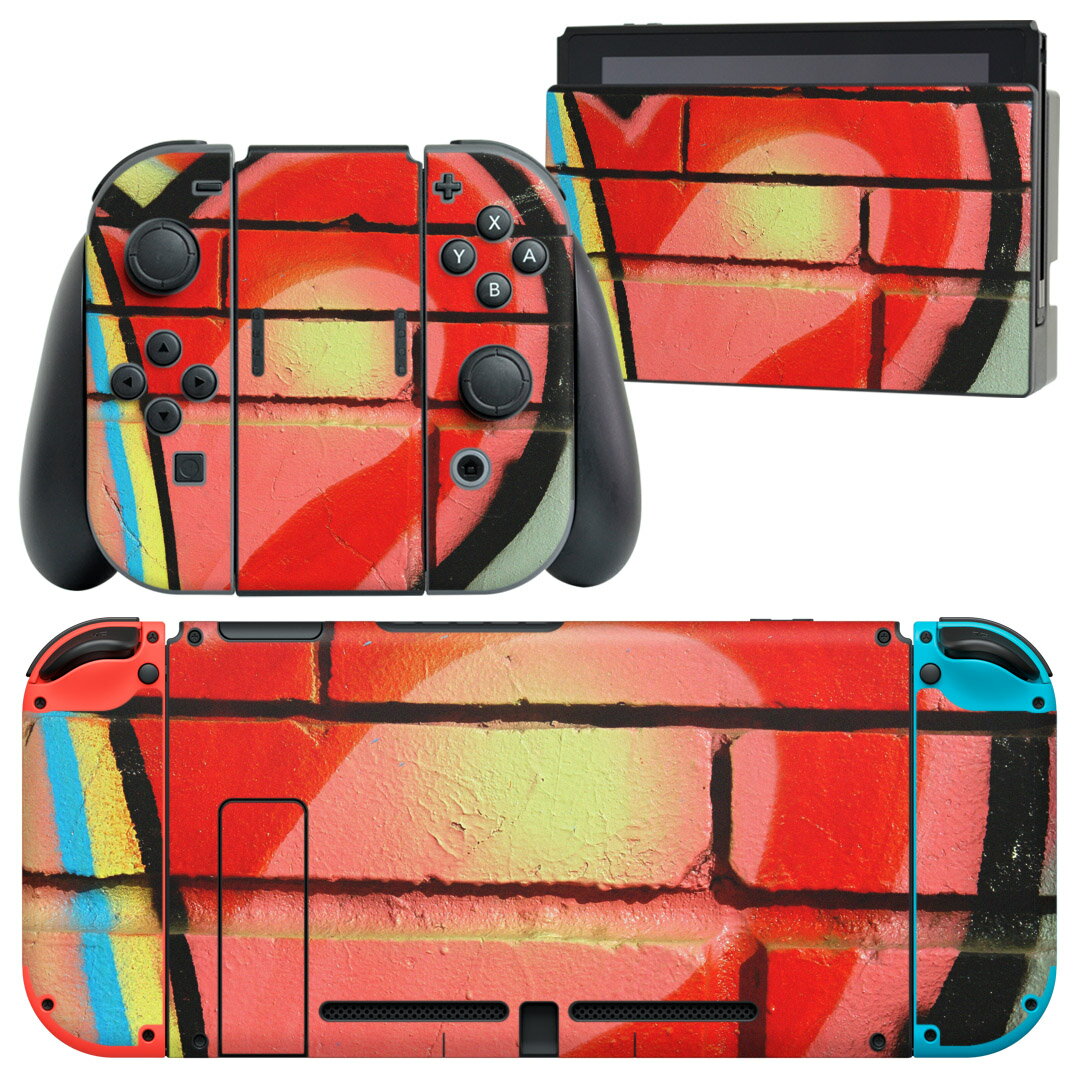 igsticker Nintendo Switch 用 デザインスキンシール 任天堂 ニンテンドー スイッチ 専用 本体ドック Joy-Con Joycon ジョイコン 専用 ゲーム機 カバー アクセサリー フィルム ステッカー 001559 ペイント　壁画