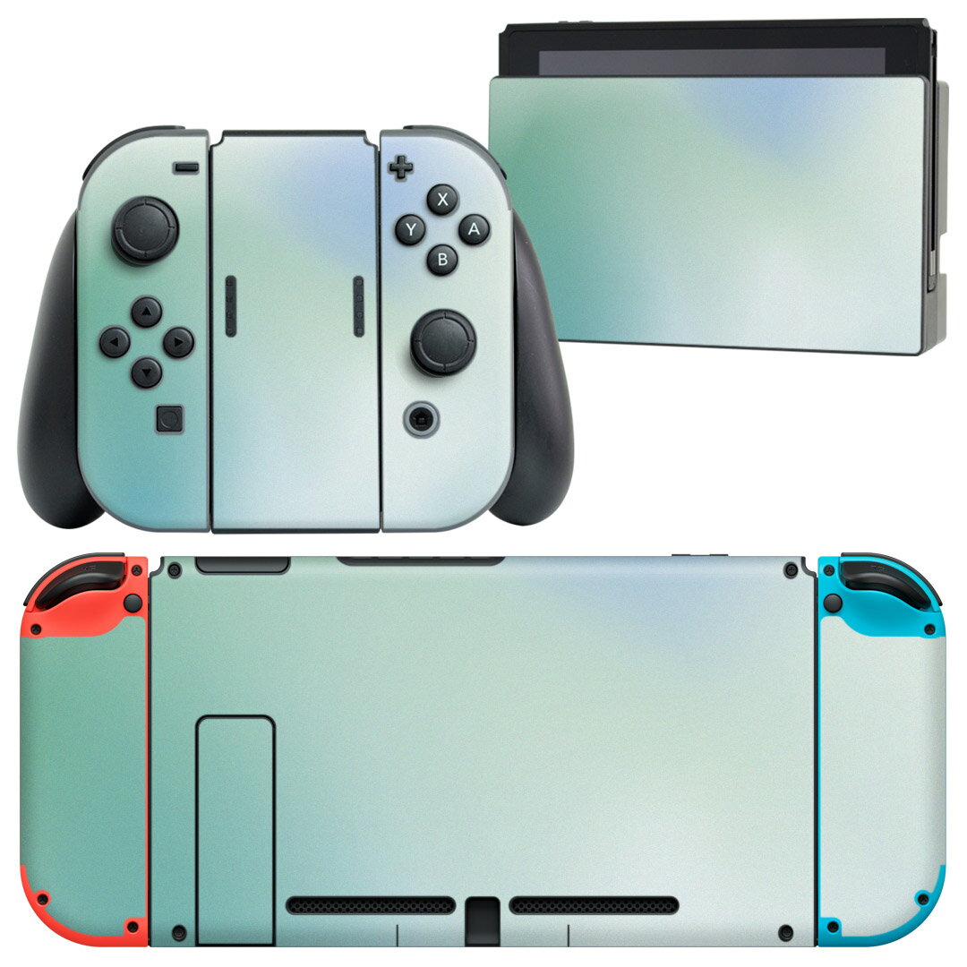 igsticker Nintendo Switch 用 デザインスキンシール 任天堂 ニンテンドー スイッチ 専用 本体ドック Joy-Con Joycon ジョイコン 専用 ゲーム機 カバー アクセサリー フィルム ステッカー 001730 ミスト