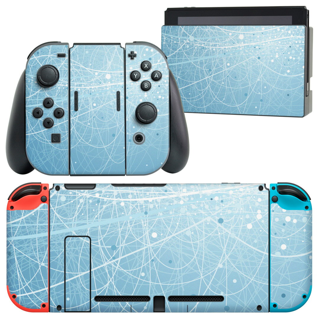 igsticker Nintendo Switch 用 デザインスキンシール 任天堂 ニンテンドー スイッチ 専用 本体ドック Joy-Con Joycon ジョイコン 専用 ゲーム機 カバー アクセサリー フィルム ステッカー 001738 水玉