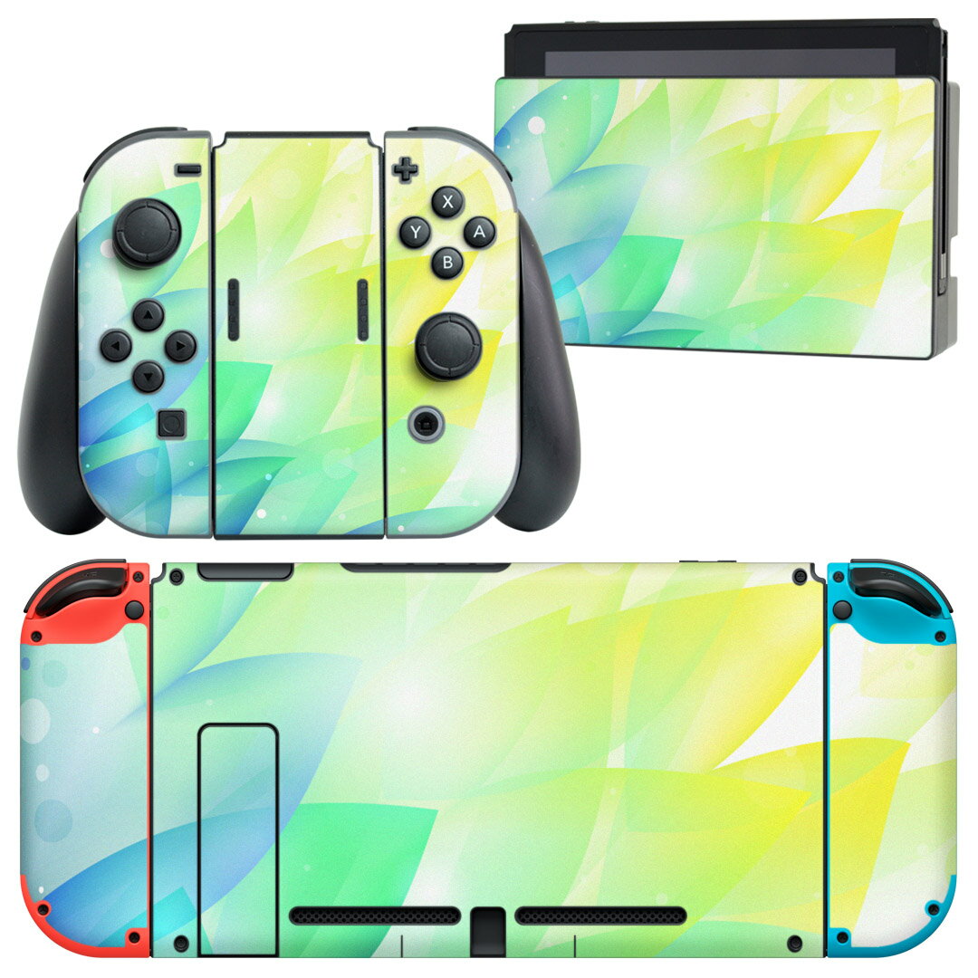 igsticker Nintendo Switch 用 デザインスキンシール 任天堂 ニンテンドー スイッチ 専用 本体ドック Joy-Con Joycon ジョイコン 専用 ゲーム機 カバー アクセサリー フィルム ステッカー 001756 花　キラキラ