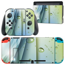 igsticker Nintendo Switch 用 デザインスキンシール 任天堂 ニンテンドー スイッチ 専用 本体ドック Joy-Con Joycon ジョイコン 専用 ゲーム機 カバー アクセサリー フィルム ステッカー 001798 水滴　立体　青