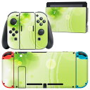 igsticker Nintendo Switch 用 デザインスキンシール 任天堂 ニンテンドー スイッチ 専用 本体ドック Joy-Con Joycon ジョイコン 専用 ゲーム機 カバー アクセサリー フィルム ステッカー 001800 花 緑(2)