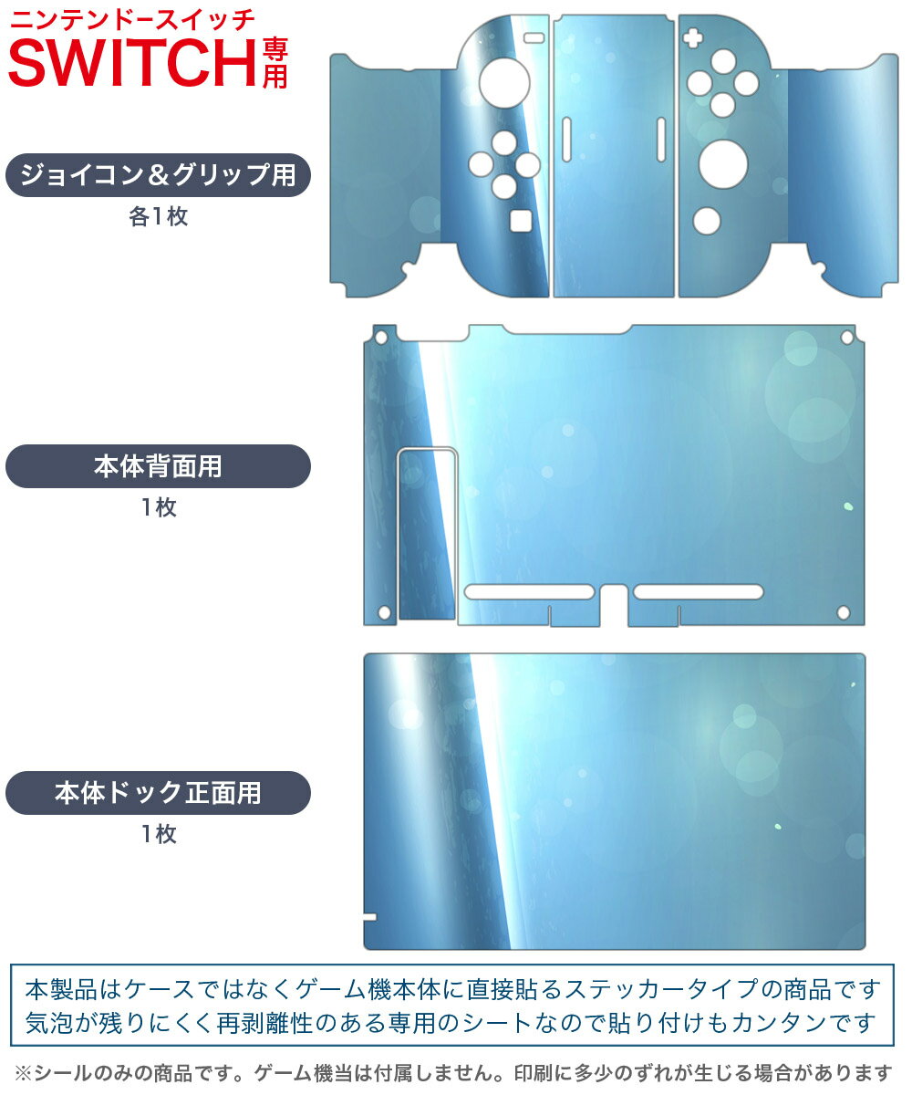 igsticker Nintendo Switch 用 デザインスキンシール 任天堂 ニンテンドー スイッチ 専用 本体ドック Joy-Con Joycon ジョイコン 専用 ゲーム機 カバー アクセサリー フィルム ステッカー 001388 海