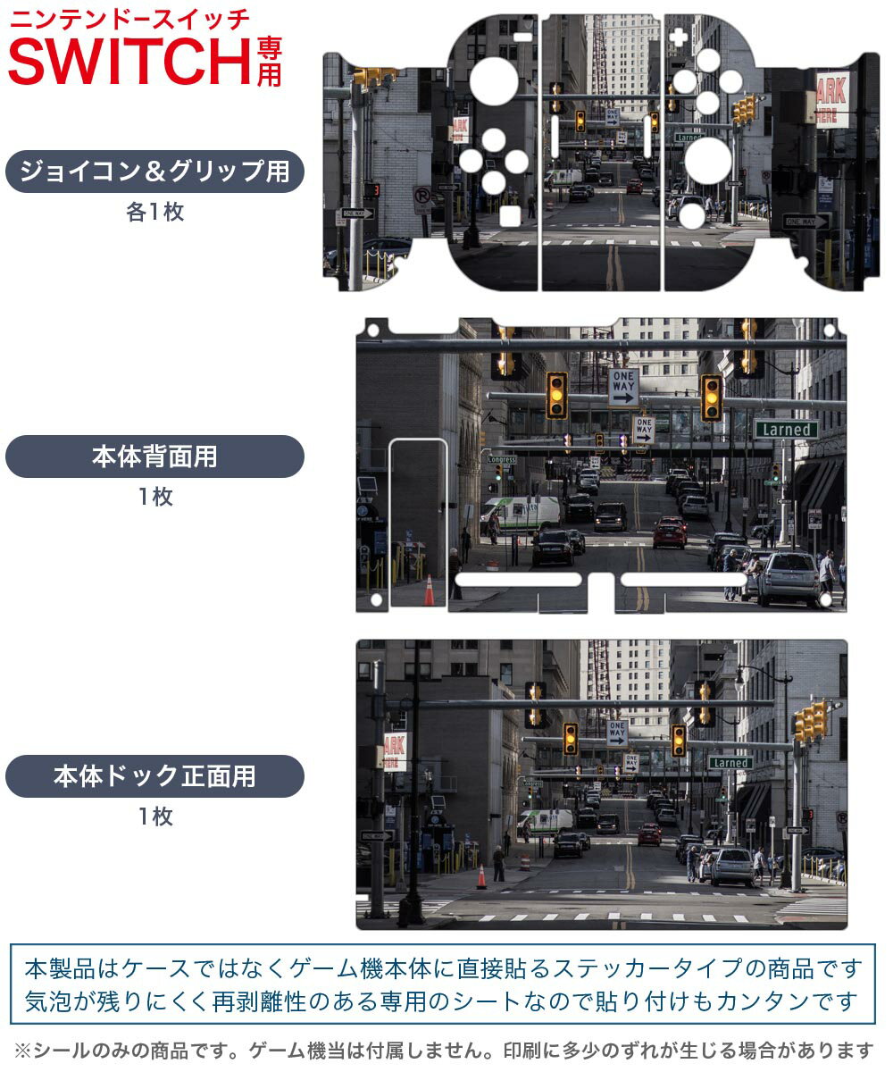 igsticker Nintendo Switch 用 デザインスキンシール 任天堂 ニンテンドー スイッチ 専用 本体ドック Joy-Con Joycon ジョイコン 専用 ゲーム機 カバー アクセサリー フィルム ステッカー 023209 風景　写真　道路