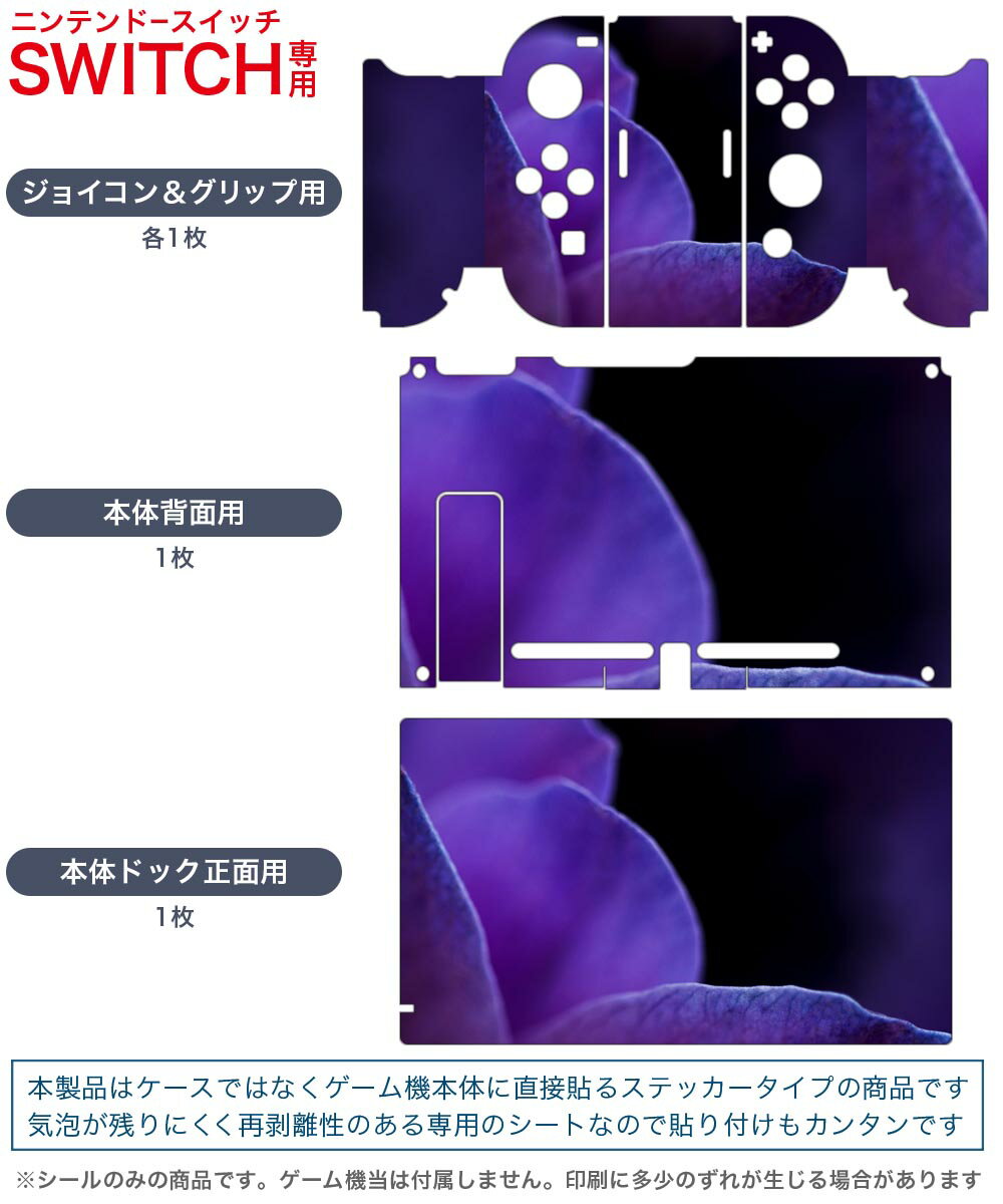 igsticker Nintendo Switch 用 デザインスキンシール 任天堂 ニンテンドー スイッチ 専用 本体ドック Joy-Con Joycon ジョイコン 専用 ゲーム機 カバー アクセサリー フィルム ステッカー 023328 花びら　フラワー