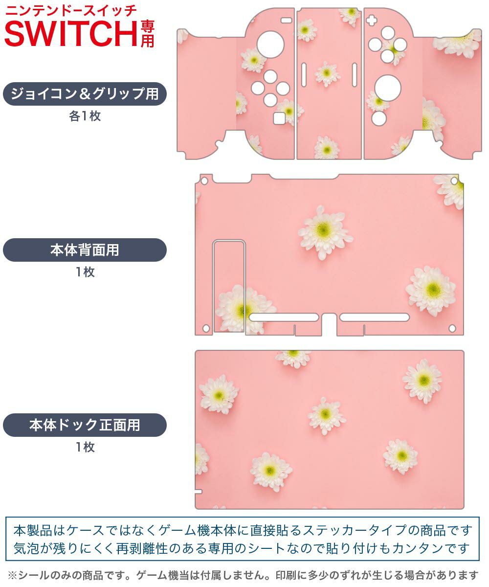igsticker Nintendo Switch 用 デザインスキンシール 任天堂 ニンテンドー スイッチ 専用 本体ドック Joy-Con Joycon ジョイコン 専用 ゲーム機 カバー アクセサリー フィルム ステッカー 023346 花　フラワー　写真