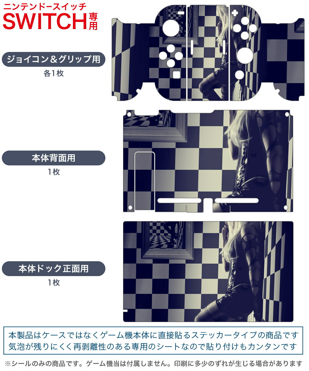 igsticker Nintendo Switch 用 デザインスキンシール 任天堂 ニンテンドー スイッチ 専用 本体ドック Joy-Con Joycon ジョイコン 専用 ゲーム機 カバー アクセサリー フィルム ステッカー 005625 写真　人物