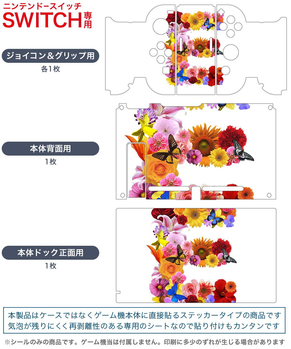 igsticker Nintendo Switch 用 デザインスキンシール 任天堂 ニンテンドー スイッチ 専用 本体ドック Joy-Con Joycon ジョイコン 専用 ゲーム機 カバー アクセサリー フィルム ステッカー 019310 フォント 文字 e アルファベット