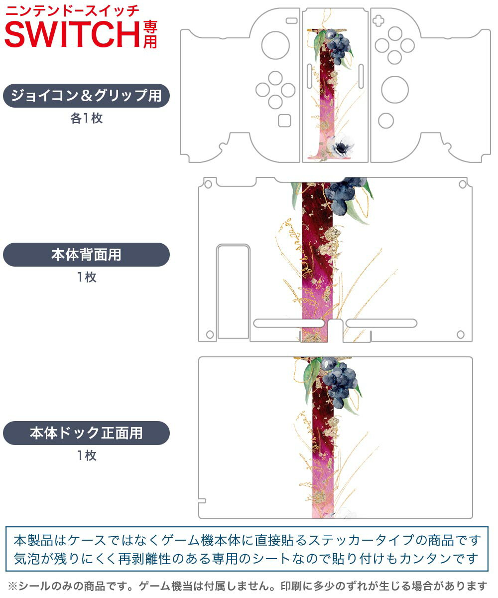 igsticker Nintendo Switch 用 デザインスキンシール 任天堂 ニンテンドー スイッチ 専用 本体ドック Joy-Con Joycon ジョイコン 専用 ゲーム機 カバー アクセサリー フィルム ステッカー 019697 フォント 文字 i アルファベット