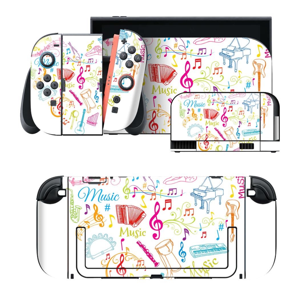 Nintendo Switch 2 用のデザインスキンシール。本体裏面・ドック正面・ドック側面・Joy-Con 2 用の4面セット。20,000柄以上から選べる、貼るデザイン。