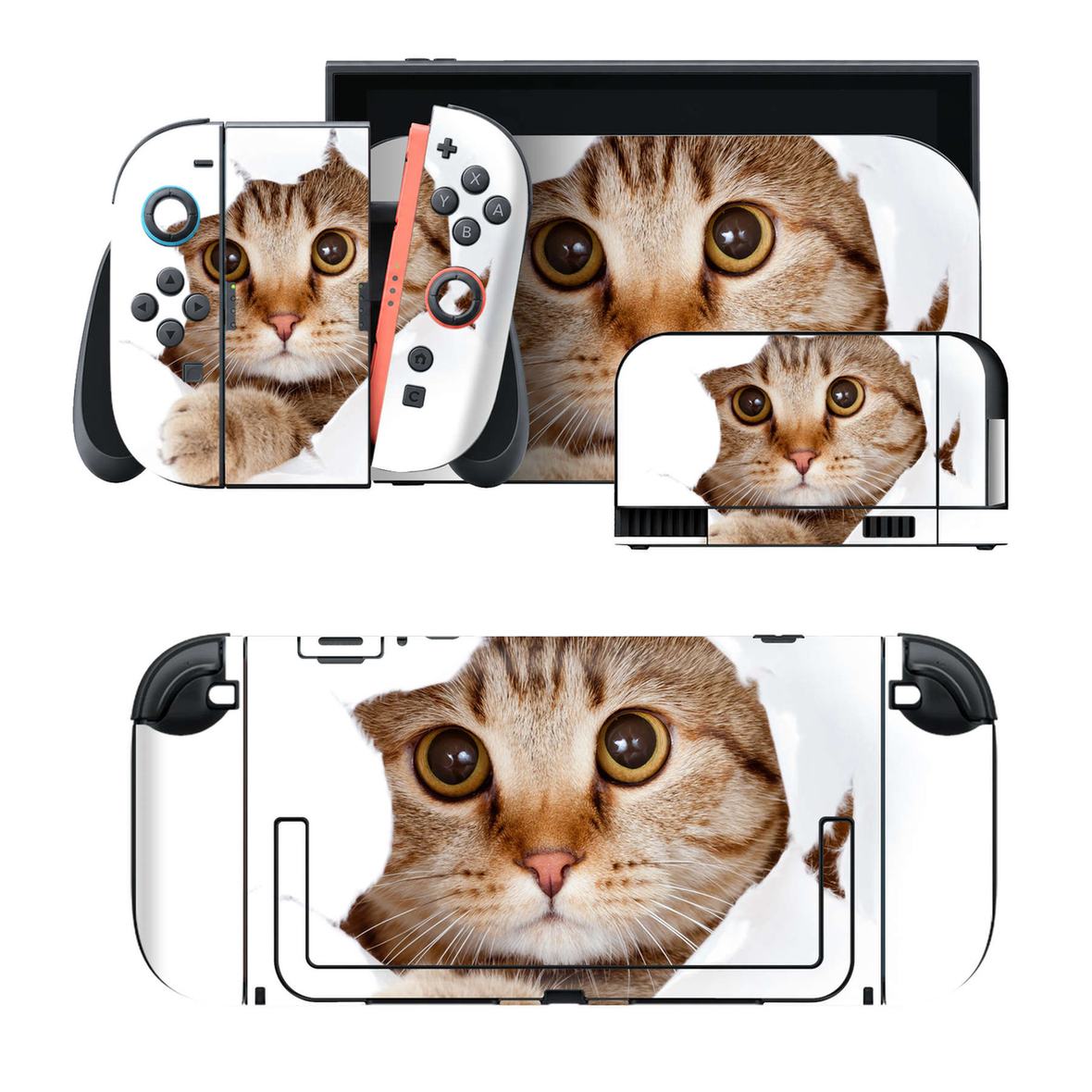 Nintendo Switch 2 用のデザインスキンシール。本体裏面・ドック正面・ドック側面・Joy-Con 2 用の4面セット。20,000柄以上から選べる、貼るデザイン。