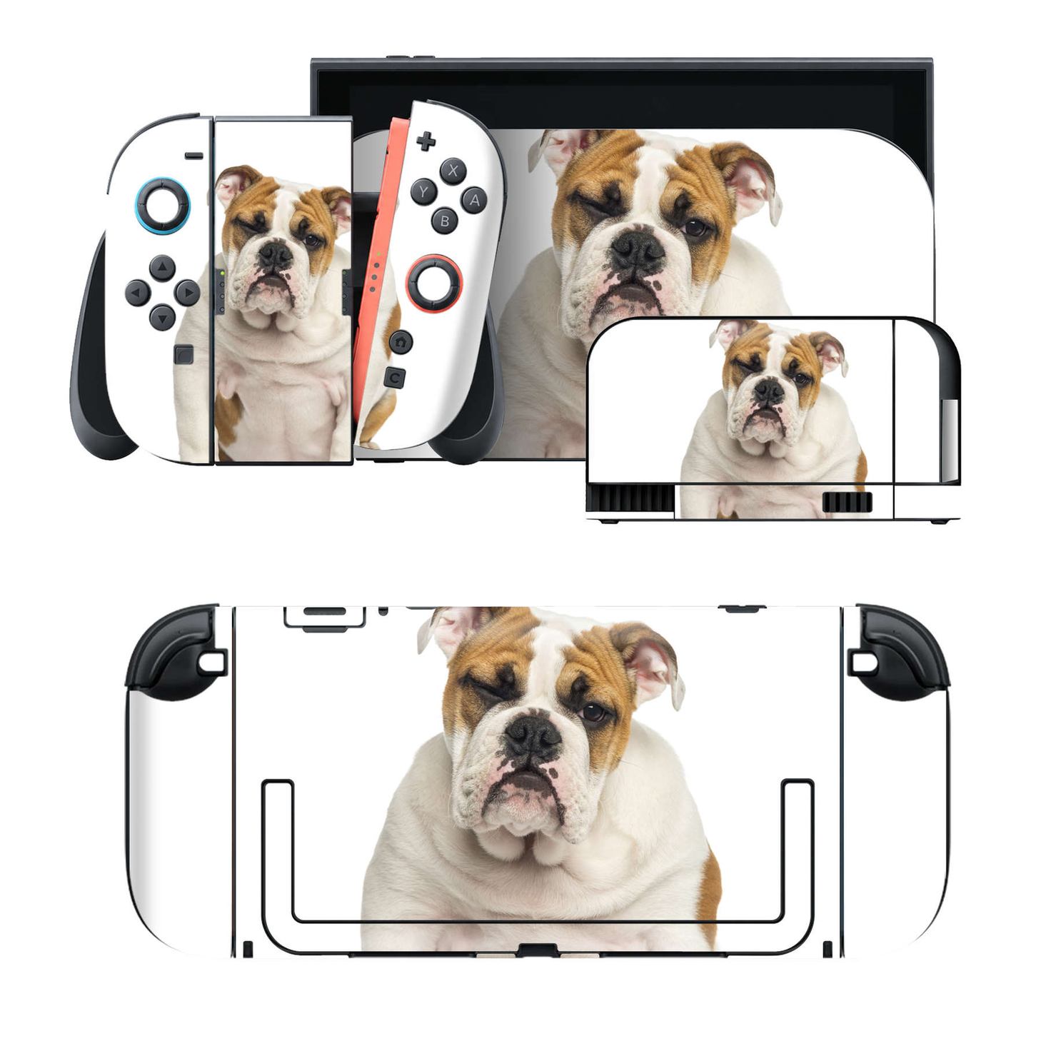 Nintendo Switch 2 用のデザインスキンシール。本体裏面・ドック正面・ドック側面・Joy-Con 2 用の4面セット。20,000柄以上から選べる、貼るデザイン。