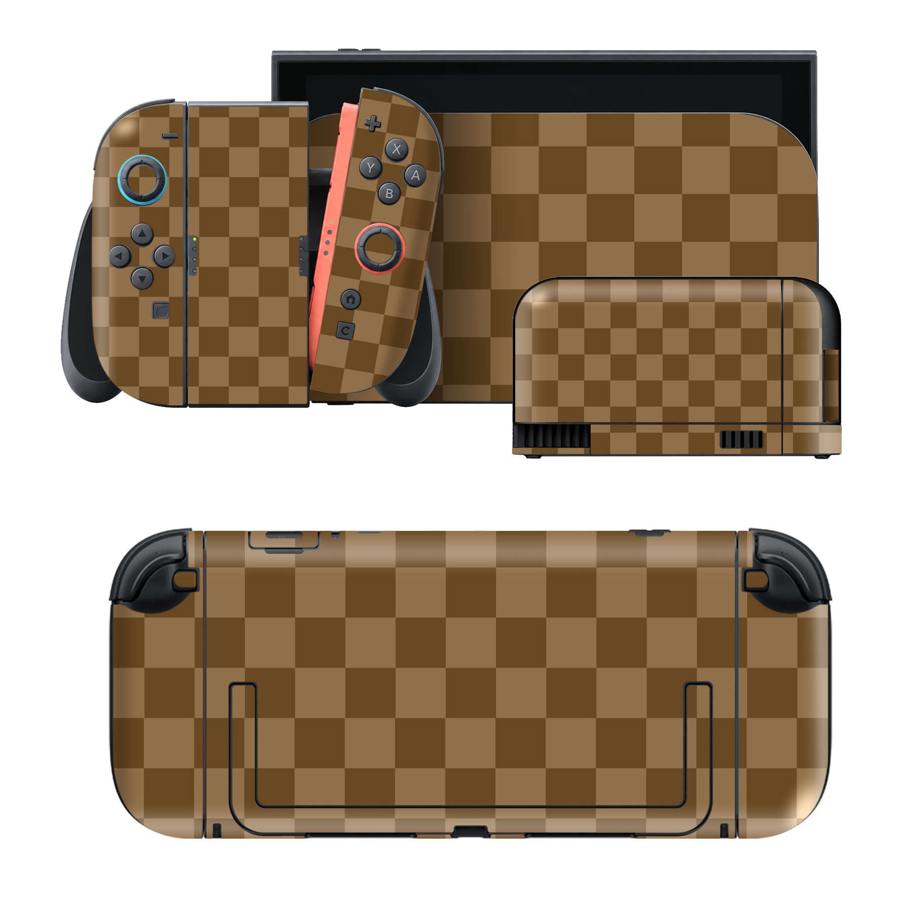 Nintendo Switch 2 用のデザインスキンシール。本体裏面・ドック正面・ドック側面・Joy-Con 2 用の4面セット。20,000柄以上から選べる、貼るデザイン。