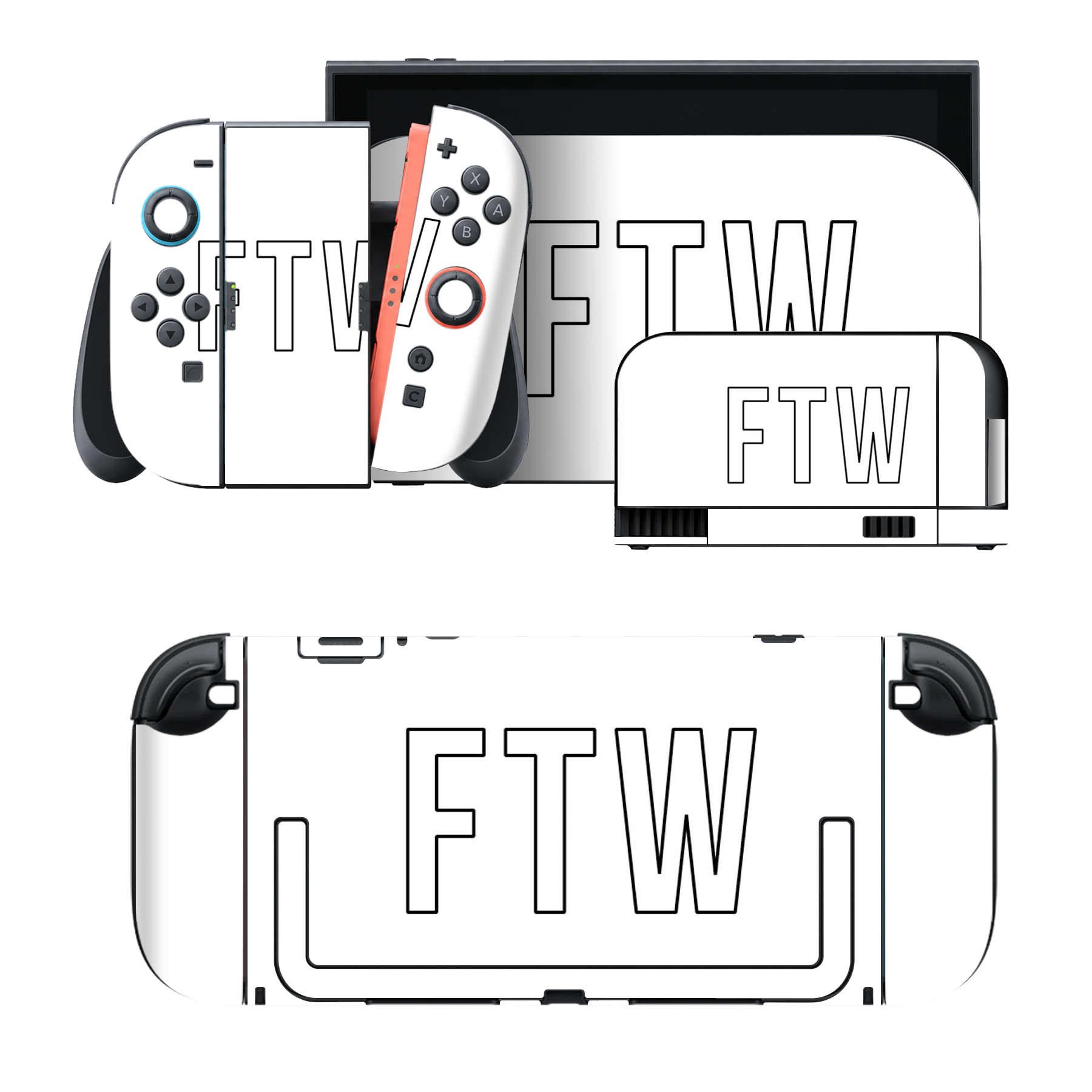 Nintendo Switch 2 用のデザインスキンシール。本体裏面・ドック正面・ドック側面・Joy-Con 2 用の4面セット。20,000柄以上から選べる、貼るデザイン。