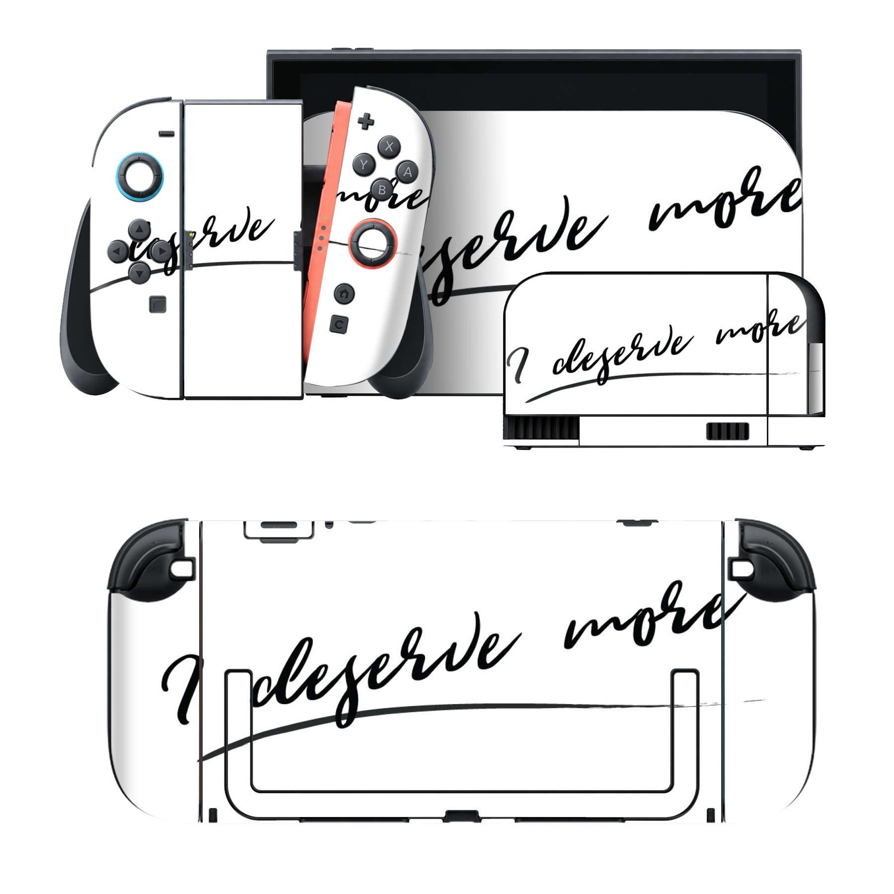 Nintendo Switch 2 用のデザインスキンシール。本体裏面・ドック正面・ドック側面・Joy-Con 2 用の4面セット。20,000柄以上から選べる、貼るデザイン。
