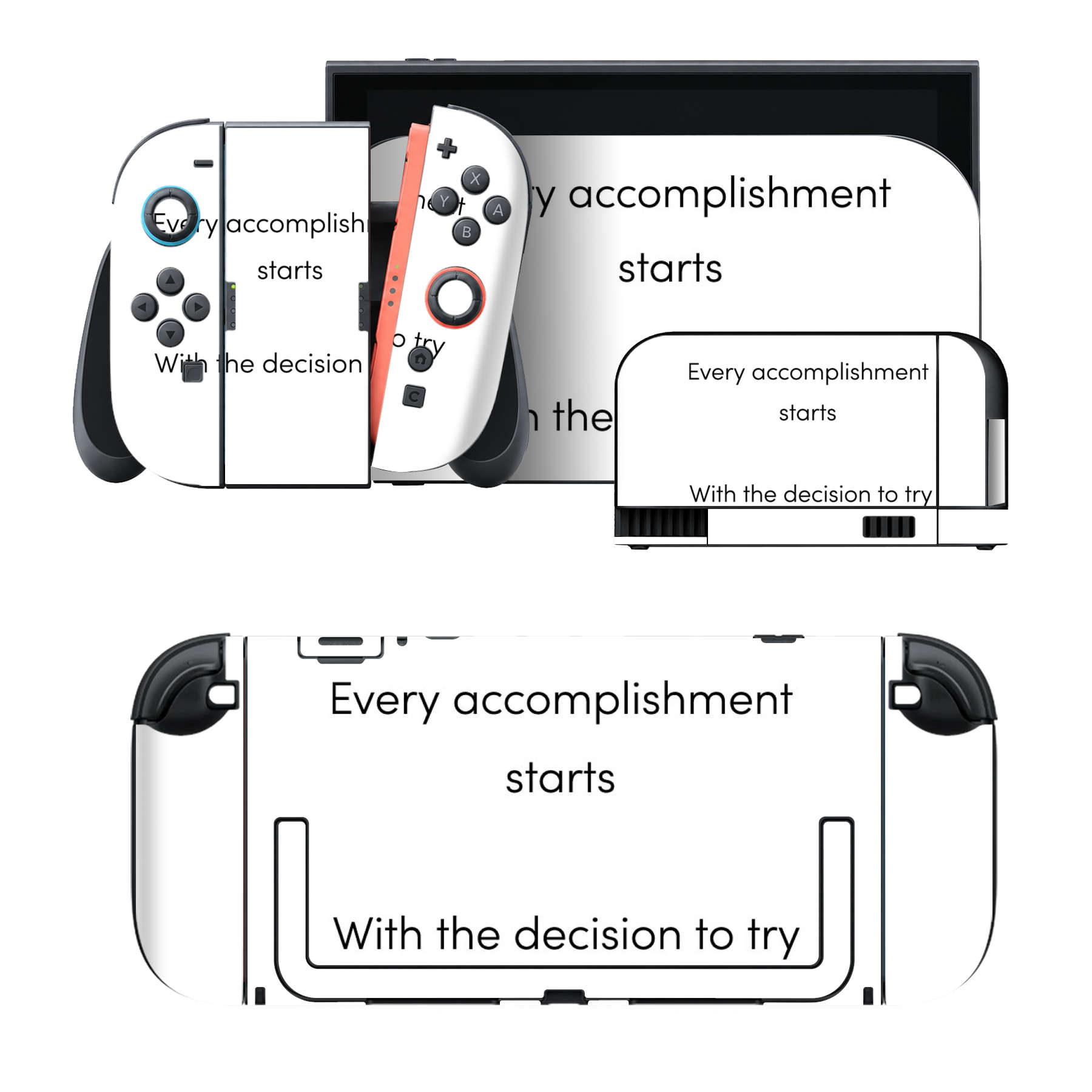 Nintendo Switch 2 用のデザインスキンシール。本体裏面・ドック正面・ドック側面・Joy-Con 2 用の4面セット。20,000柄以上から選べる、貼るデザイン。