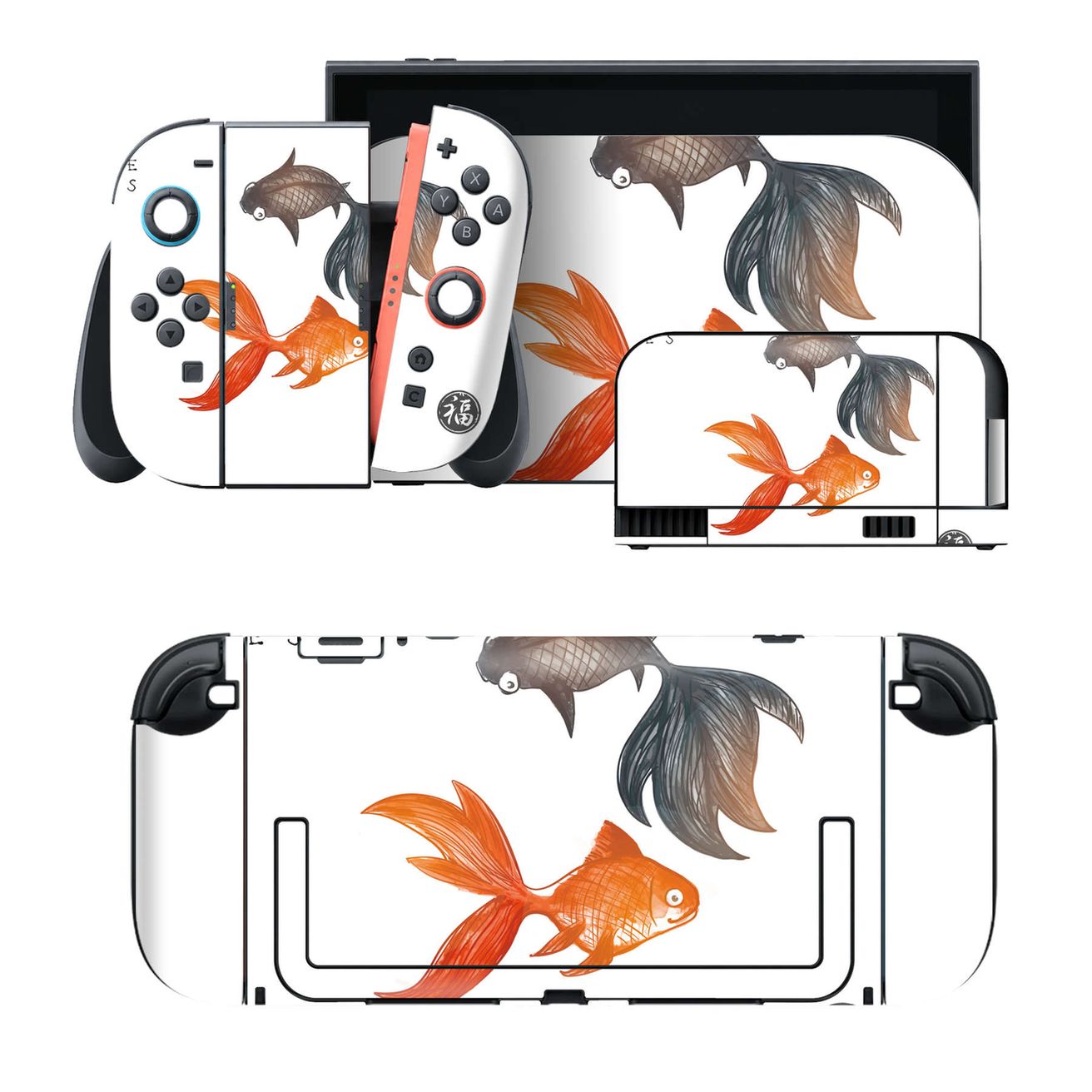 Nintendo Switch 2 用のデザインスキンシール。本体裏面・ドック正面・ドック側面・Joy-Con 2 用の4面セット。20,000柄以上から選べる、貼るデザイン。