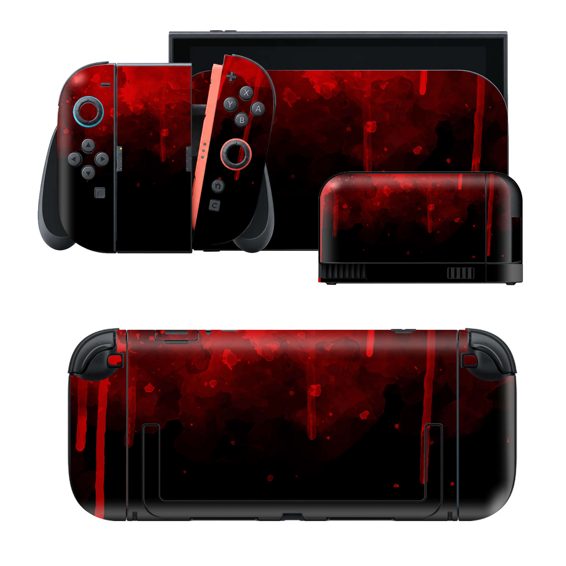 Nintendo Switch 2 用のデザインスキンシール。本体裏面・ドック正面・ドック側面・Joy-Con 2 用の4面セット。20,000柄以上から選べる、貼るデザイン。