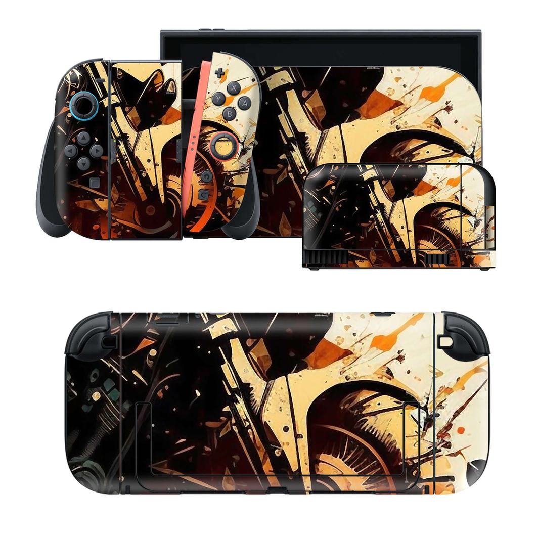 Nintendo Switch 2 用のデザインスキンシール。本体裏面・ドック正面・ドック側面・Joy-Con 2 用の4面セット。20,000柄以上から選べる、貼るデザイン。