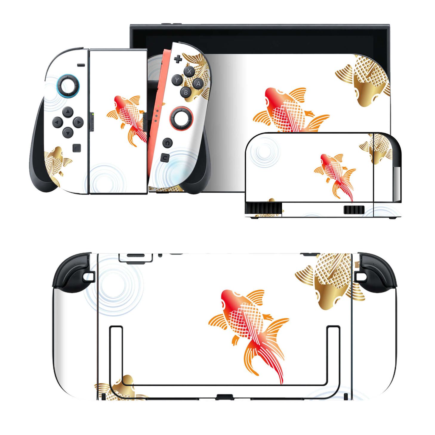 Nintendo Switch 2 用のデザインスキンシール。本体裏面・ドック正面・ドック側面・Joy-Con 2 用の4面セット。20,000柄以上から選べる、貼るデザイン。