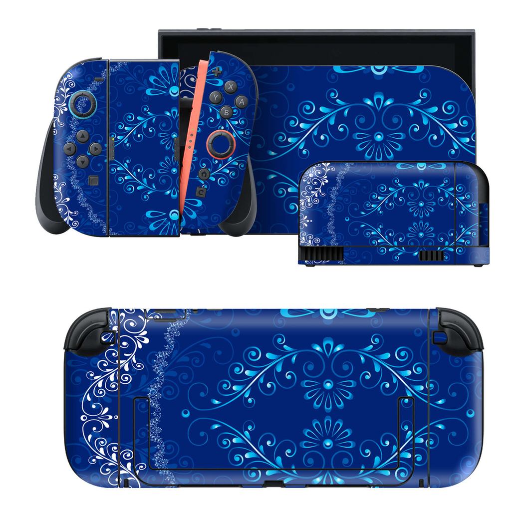 Nintendo Switch 2 用のデザインスキンシール。本体裏面・ドック正面・ドック側面・Joy-Con 2 用の4面セット。20,000柄以上から選べる、貼るデザイン。