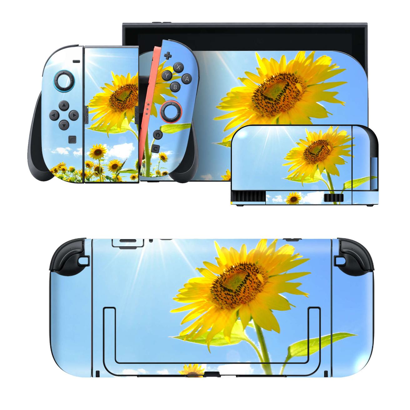 Nintendo Switch 2 用のデザインスキンシール。本体裏面・ドック正面・ドック側面・Joy-Con 2 用の4面セット。20,000柄以上から選べる、貼るデザイン。