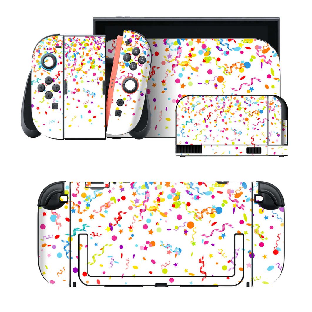 Nintendo Switch 2 用のデザインスキンシール。本体裏面・ドック正面・ドック側面・Joy-Con 2 用の4面セット。20,000柄以上から選べる、貼るデザイン。