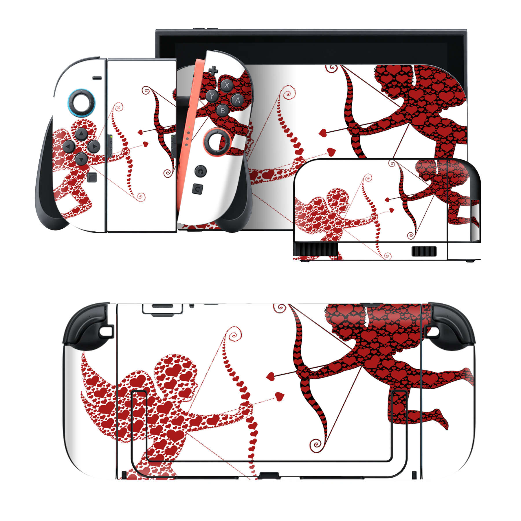Nintendo Switch 2 用のデザインスキンシール。本体裏面・ドック正面・ドック側面・Joy-Con 2 用の4面セット。20,000柄以上から選べる、貼るデザイン。